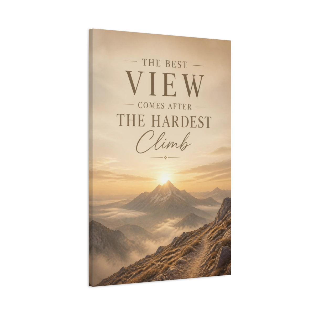 Main Mockup. Mountain Quote: Best View canvas print