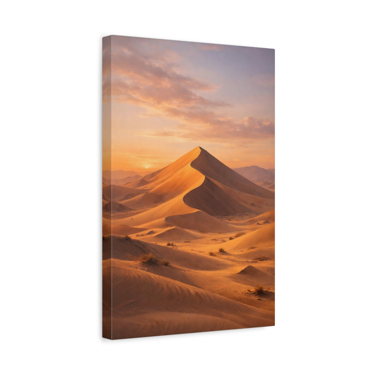 Nature Sand Dunes Orange And - Canvas Wall Art Print