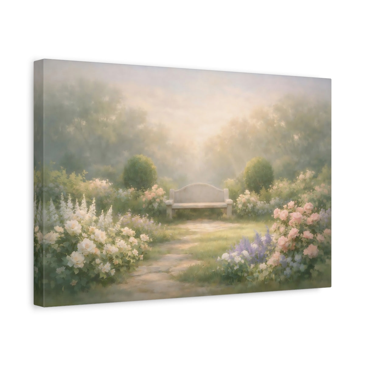 Soft Dreamscape Garden Greenery Flower Floral - Canvas Wall Art Print