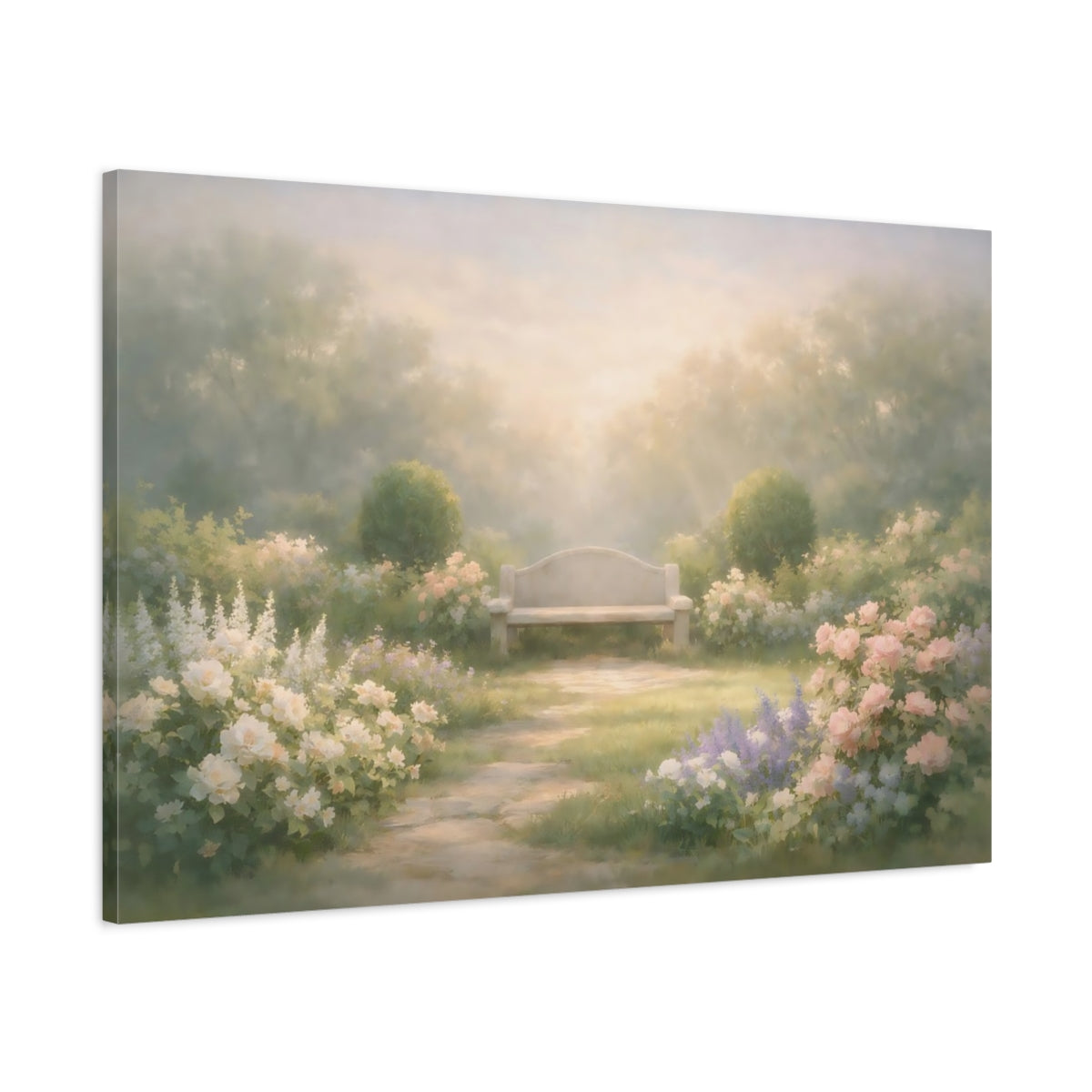 Soft Dreamscape Garden Greenery Flower Floral - Canvas Wall Art Print