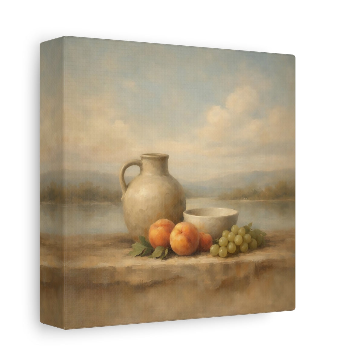 Side Mockup 1. Nature Still Life Rustic Still Life shown as stretched canvas wall art
