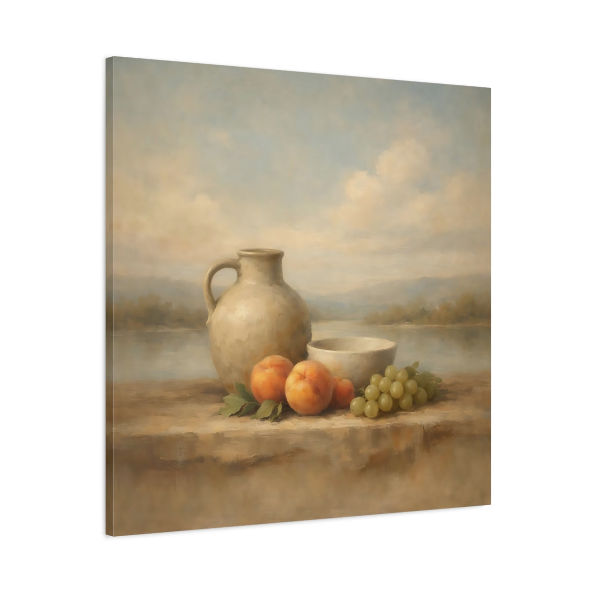 Side Mockup 2. Nature Still Life Rustic Still Life shown as stretched canvas wall art
