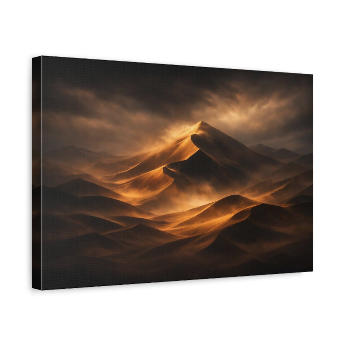 Dark Dramatic Desert Dunes Sand Nature - Canvas Wall Art Print