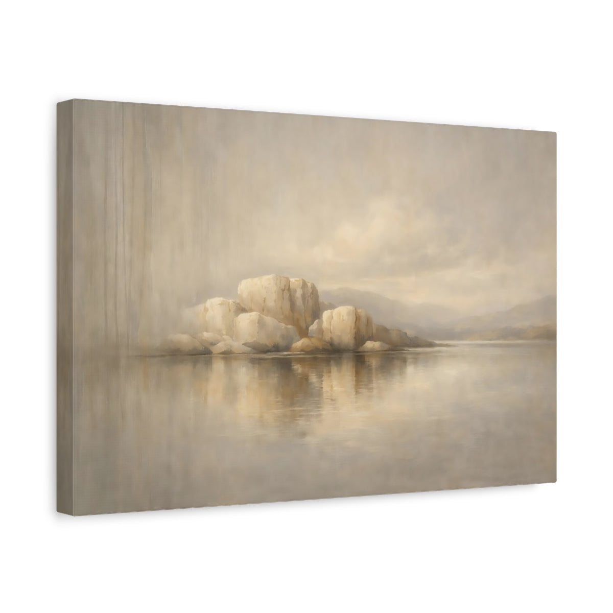 Side Mockup 4. Concrete Texture Vertical Flow Sculpted Lines shown as stretched canvas wall art