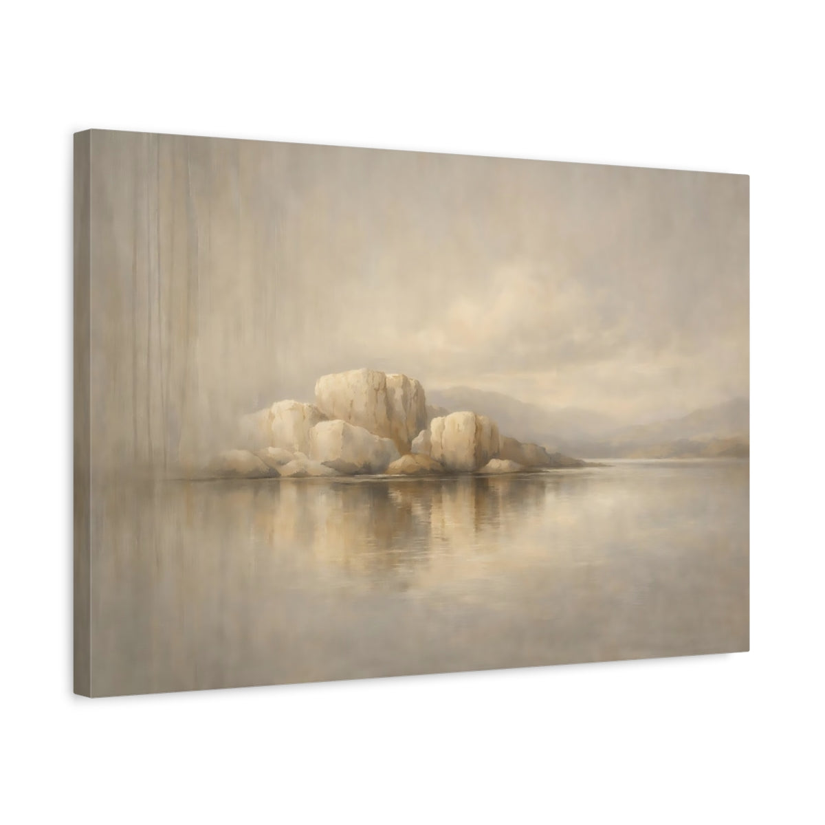 Side Mockup 3. Concrete Texture Vertical Flow Sculpted Lines shown as stretched canvas wall art