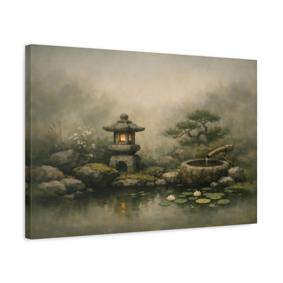 Wabi Sabi Garden Romantic Japanese Nature - Canvas Wall Art Print