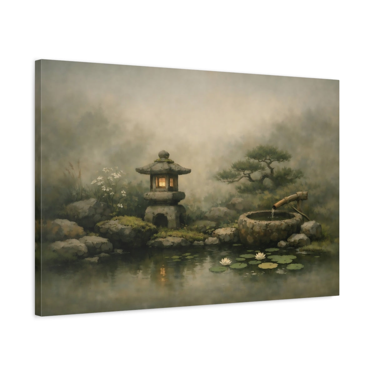 Wabi Sabi Garden Romantic Japanese Nature - Canvas Wall Art Print