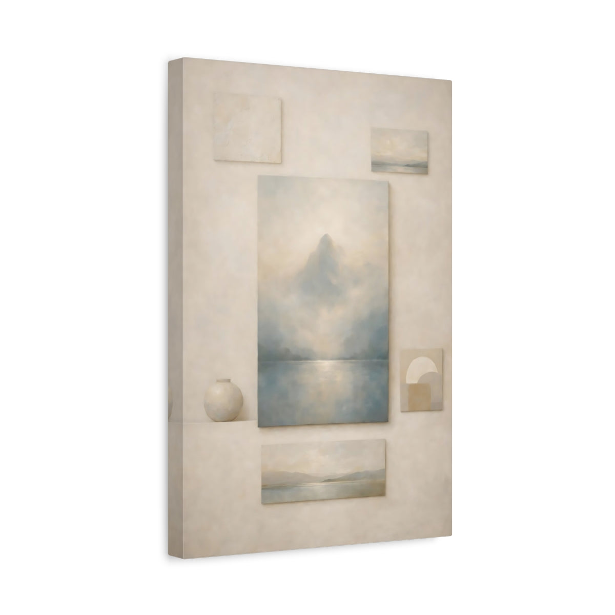 Nature Misty Mountain Lake - Canvas Wall Art Print
