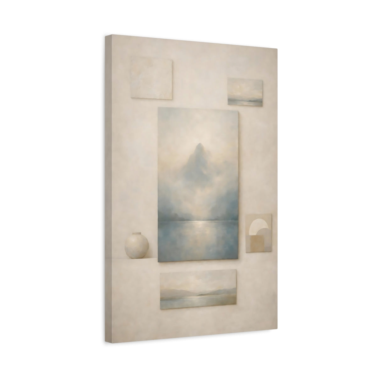 Nature Misty Mountain Lake - Canvas Wall Art Print