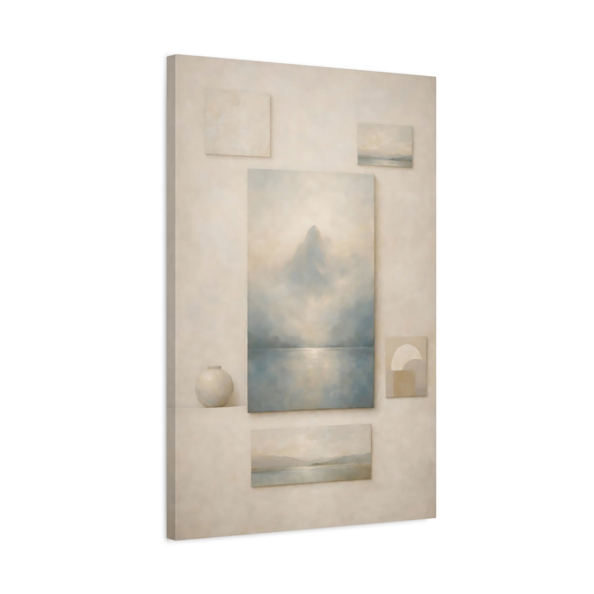 Nature Misty Mountain Lake - Canvas Wall Art Print