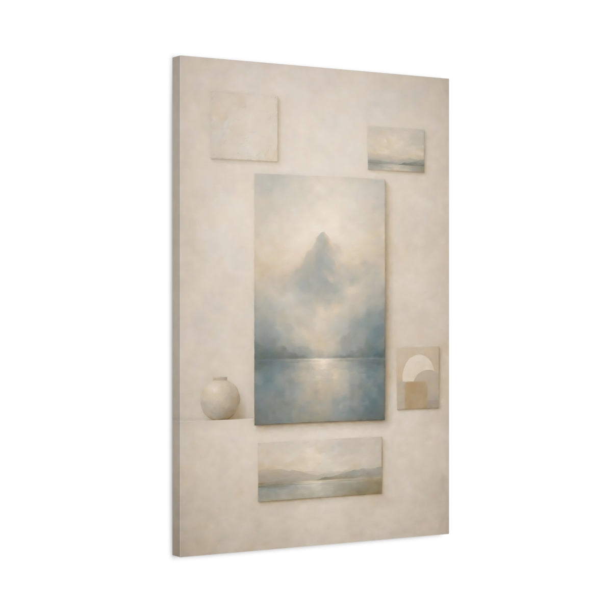Nature Misty Mountain Lake - Canvas Wall Art Print