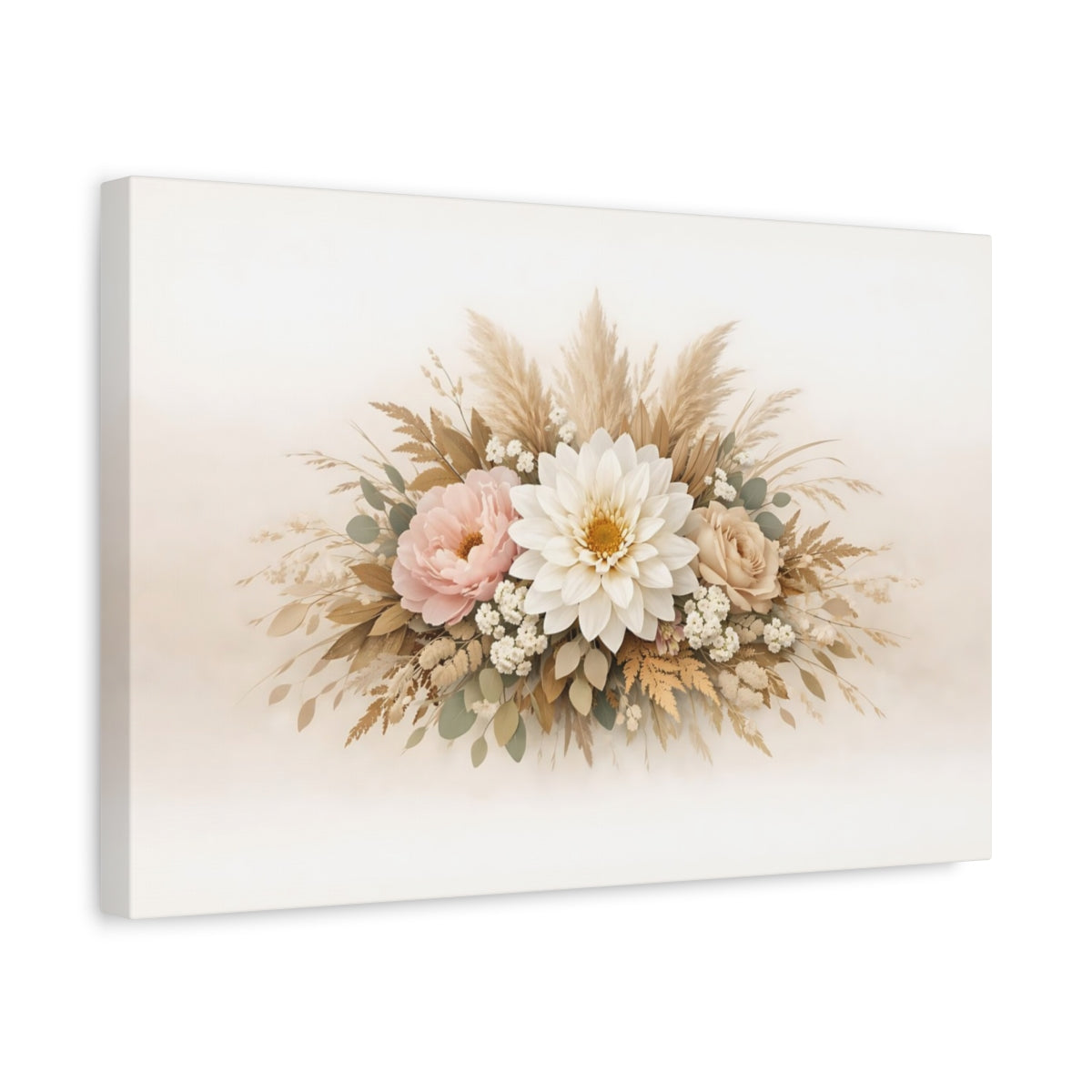 Nature Floral Neutral Arrangement - Canvas Wall Art Print