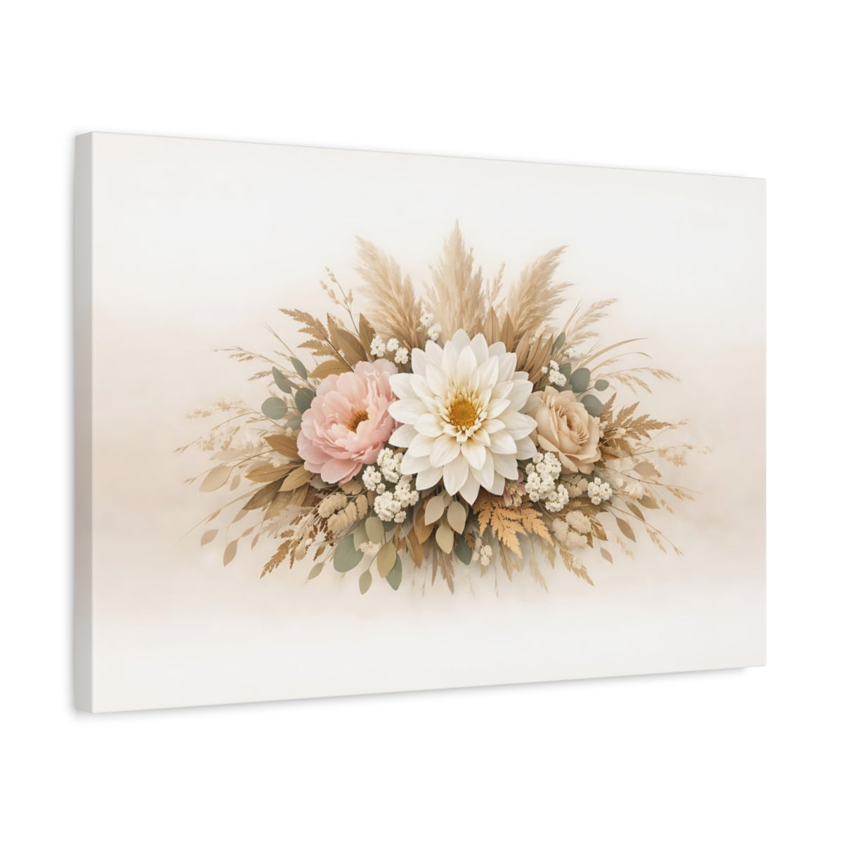 Nature Floral Neutral Arrangement - Canvas Wall Art Print