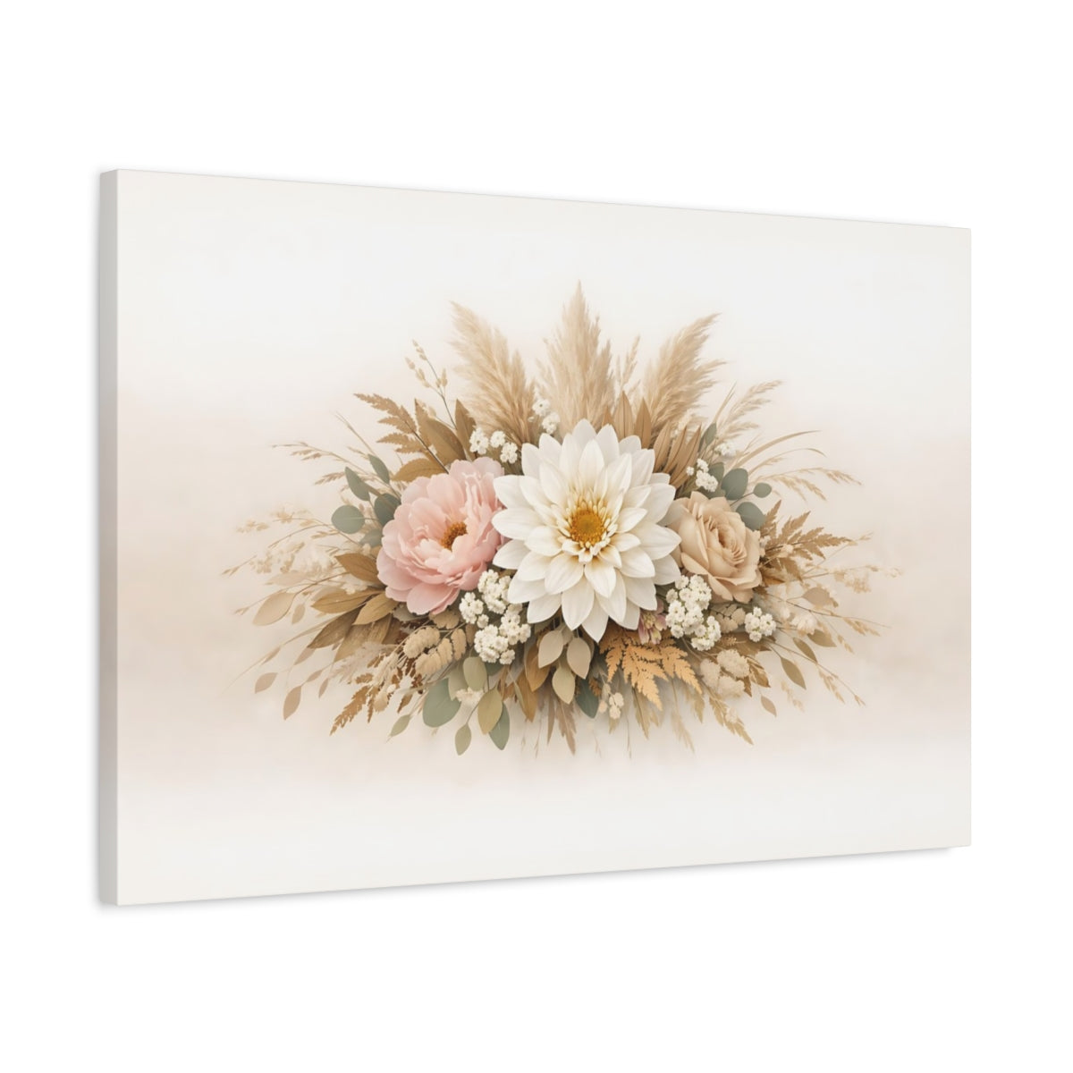 Nature Floral Neutral Arrangement - Canvas Wall Art Print