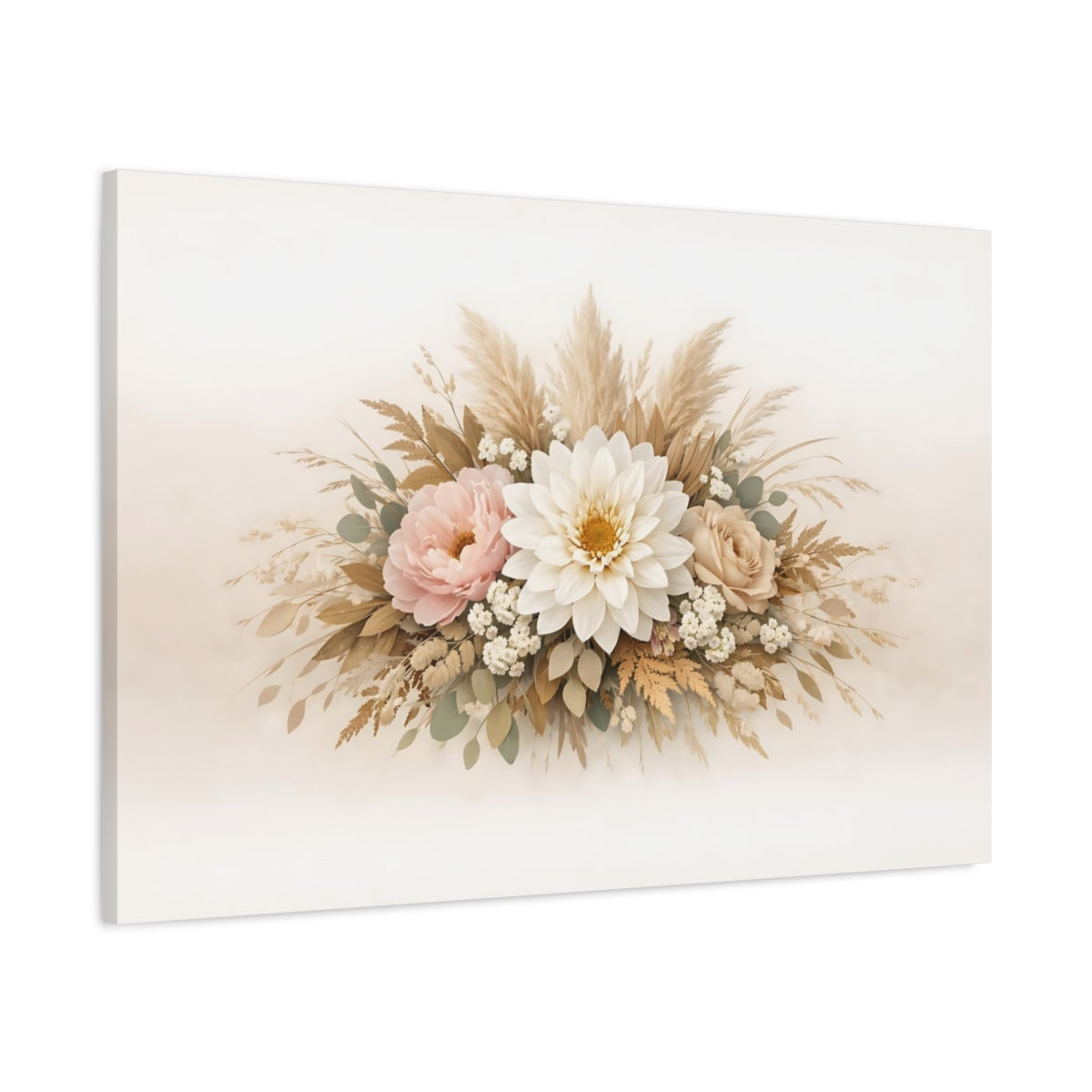Nature Floral Neutral Arrangement - Canvas Wall Art Print