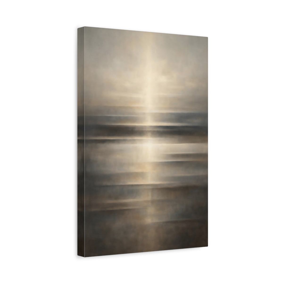 Side Mockup 4. Nature Ocean Horizon Golden Horizon shown as stretched canvas wall art