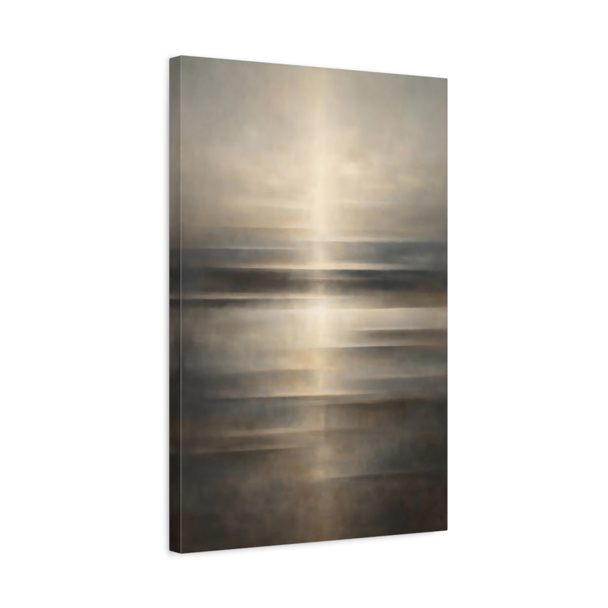 Side Mockup 3. Nature Ocean Horizon Golden Horizon shown as stretched canvas wall art
