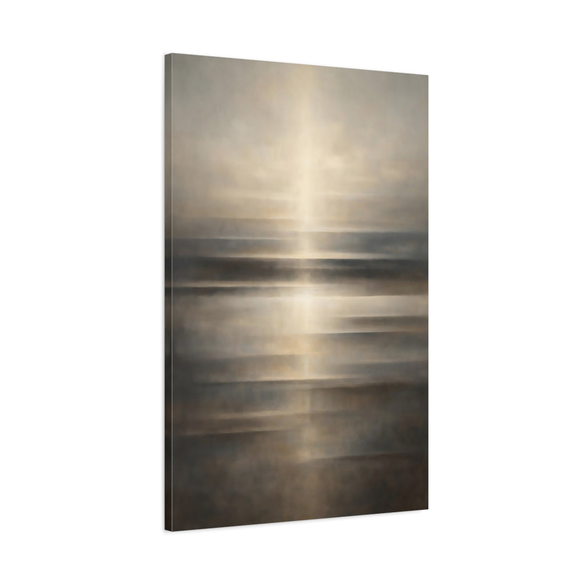 Side Mockup 1. Nature Ocean Horizon Golden Horizon shown as stretched canvas wall art