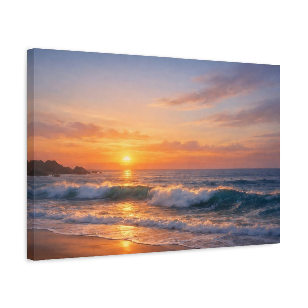 Seascape Sunset Ocean Nature - Canvas Wall Art Print
