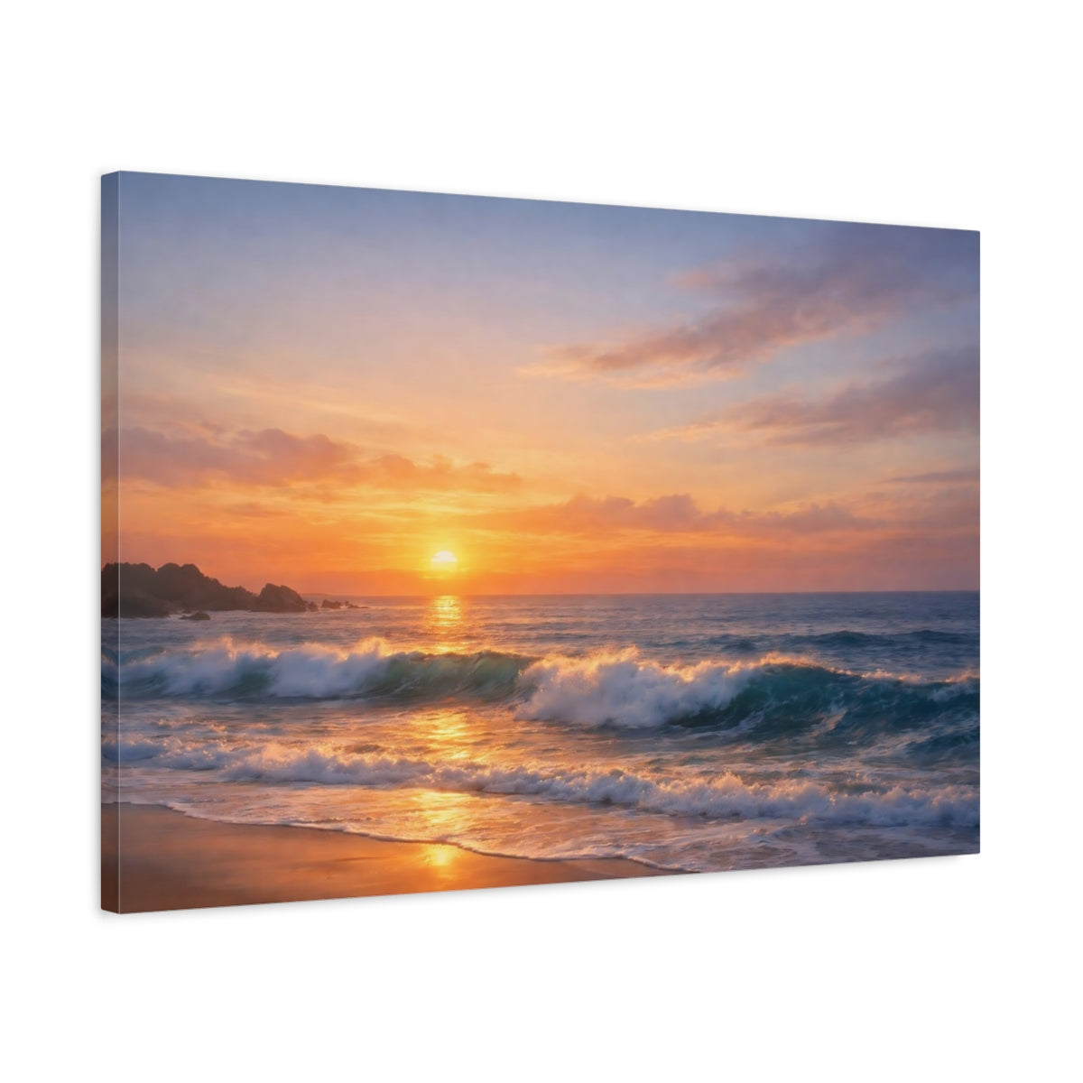 Seascape Sunset Ocean Nature - Canvas Wall Art Print