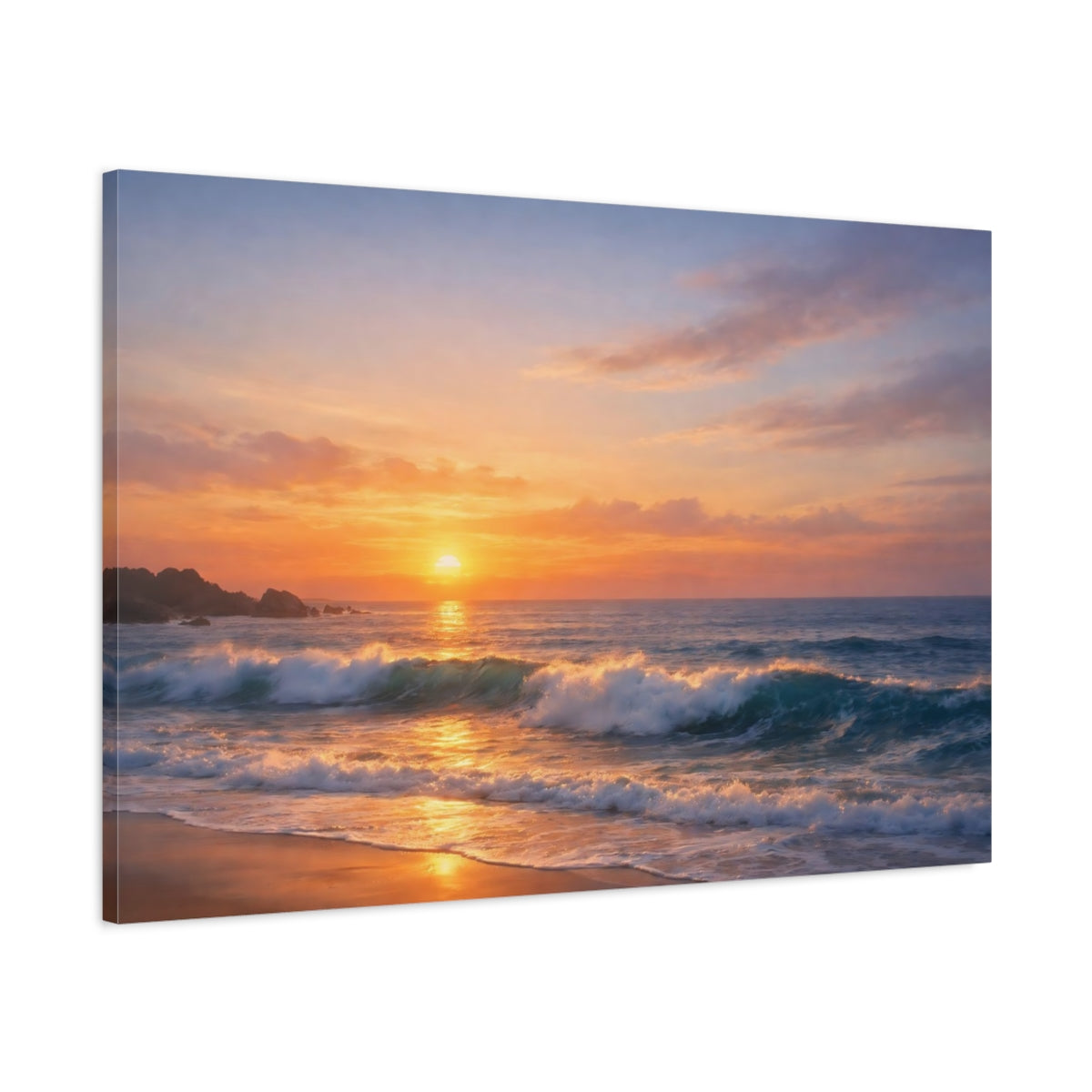 Seascape Sunset Ocean Nature - Canvas Wall Art Print