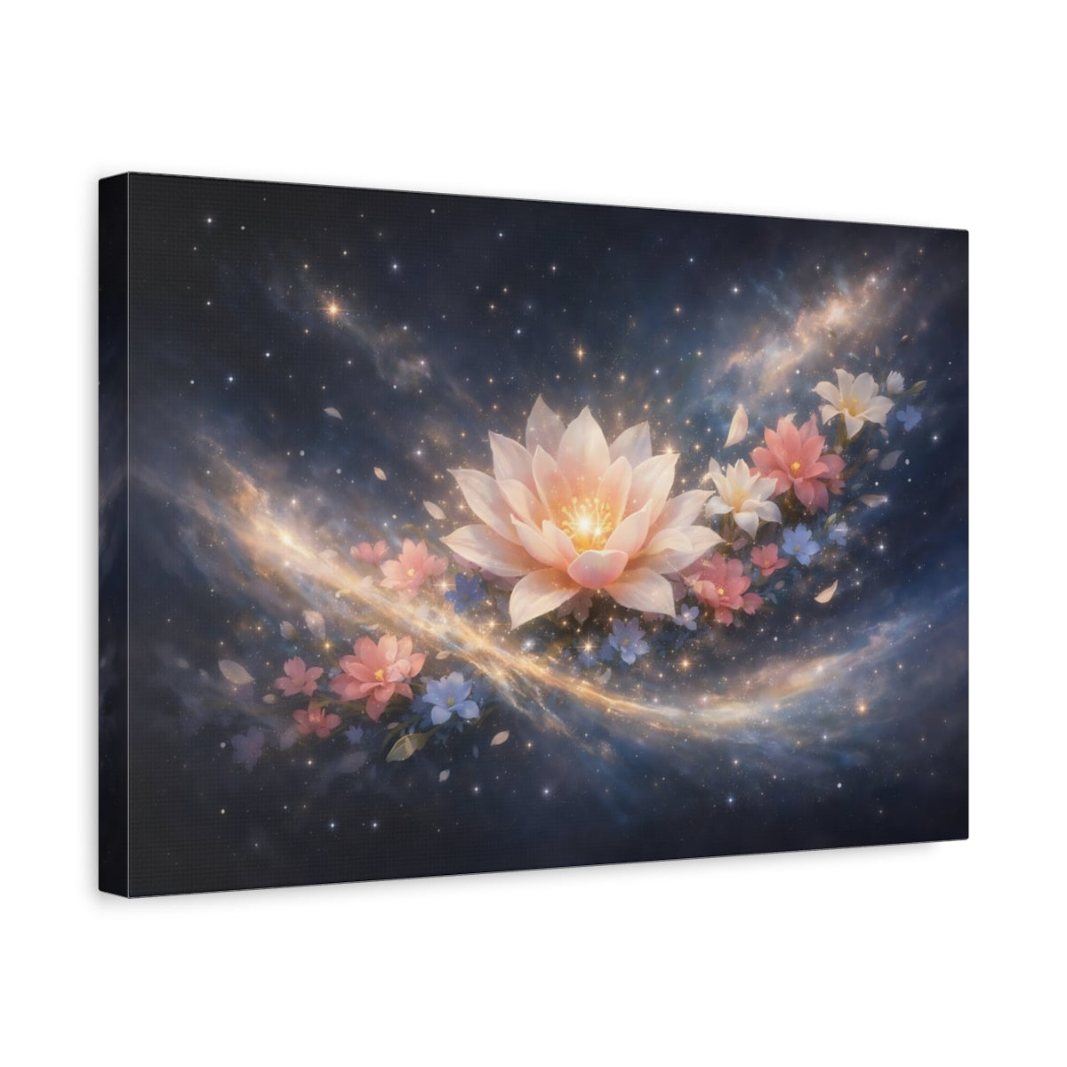 Floral Space Art Lotus Flower Fairytale - Canvas Wall Art Print