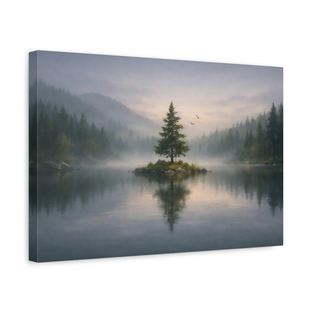 Nature, Arbre, Lac, Forêt Sombre et Morose - Impression sur Toile