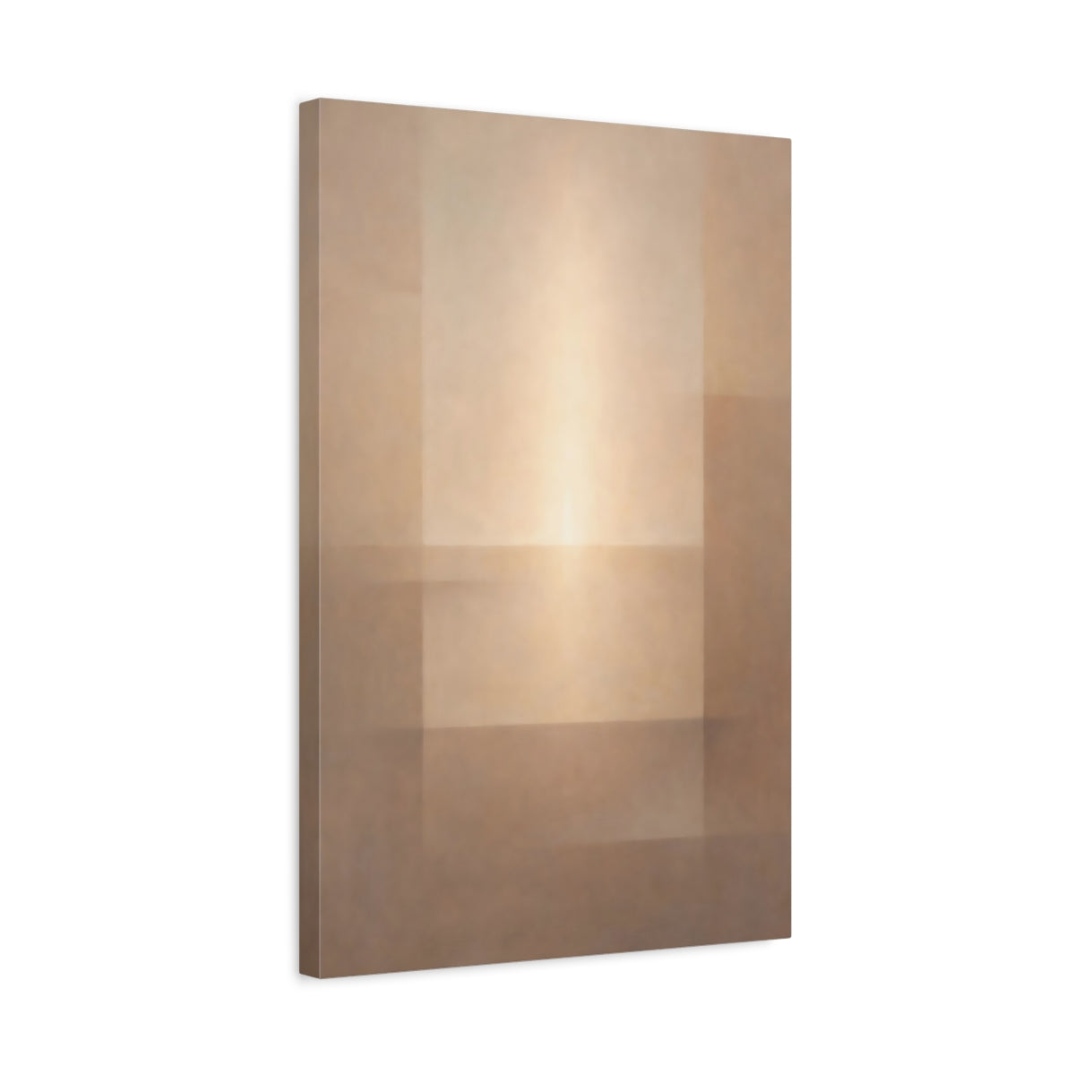 Side Mockup 3. Abstract Geometric Abstract Brown Beige Abstract shown as stretched canvas wall art