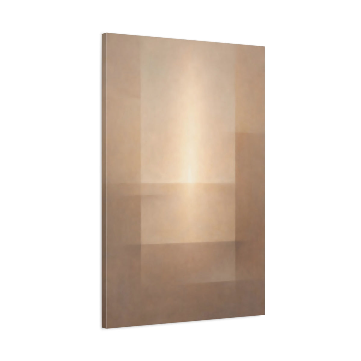 Side Mockup 1. Abstract Geometric Abstract Brown Beige Abstract shown as stretched canvas wall art