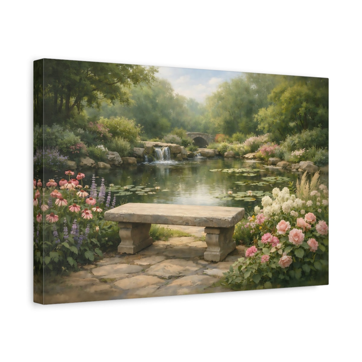 Garden Greenery Pond Nature - Canvas Wall Art Print