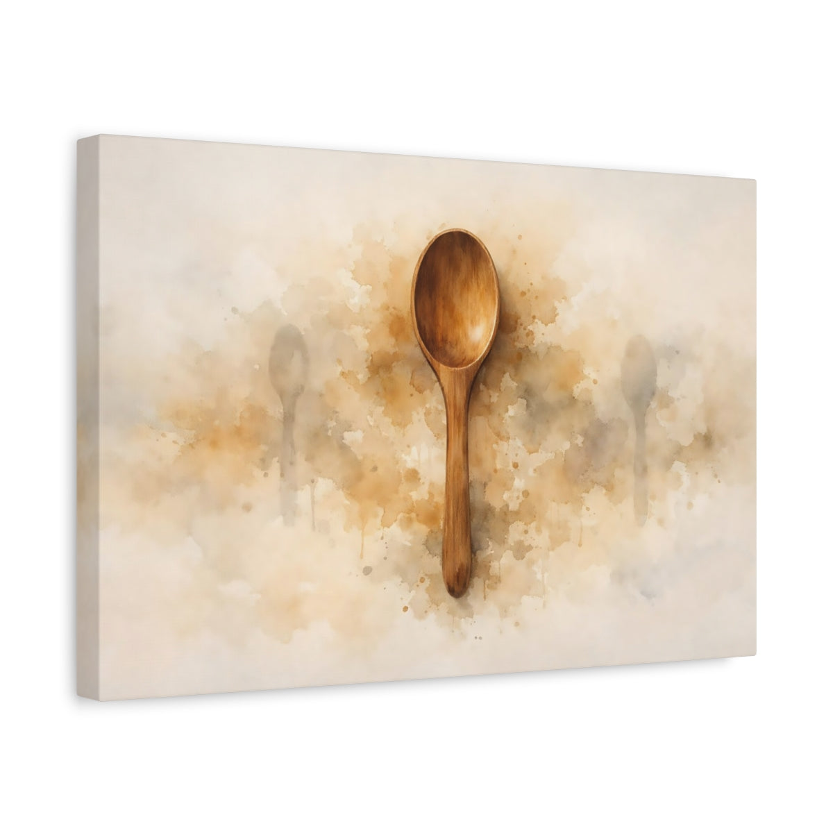 Abstract Wooden Spoon Brown - Canvas Wall Art Print