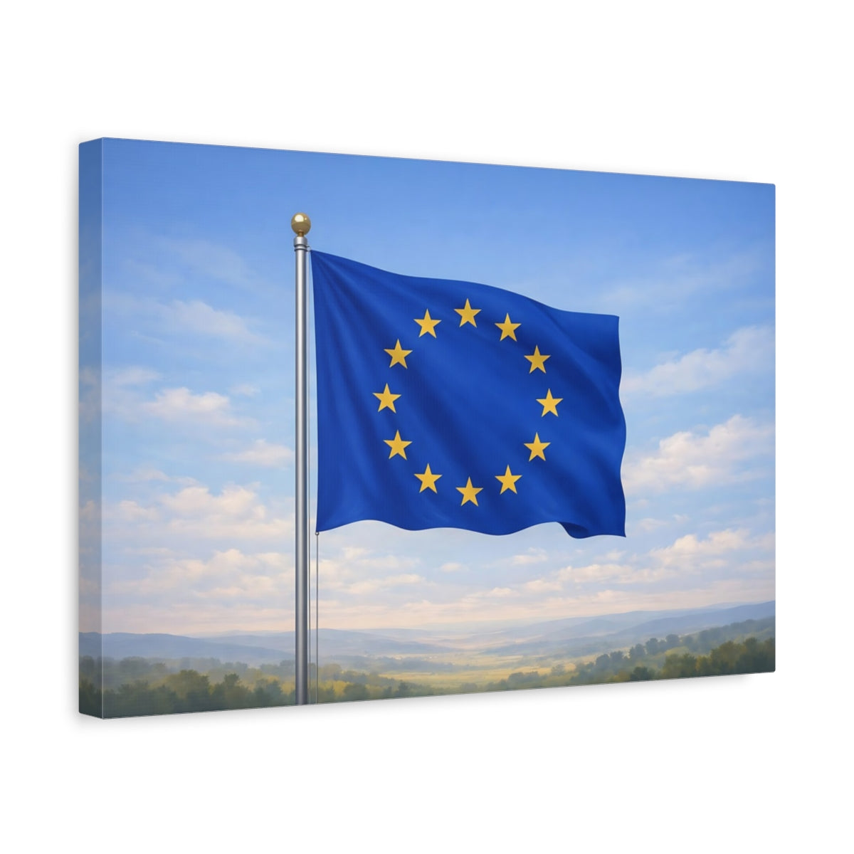 Funny European Union Flag Eu Abstract - Canvas Wall Art Print
