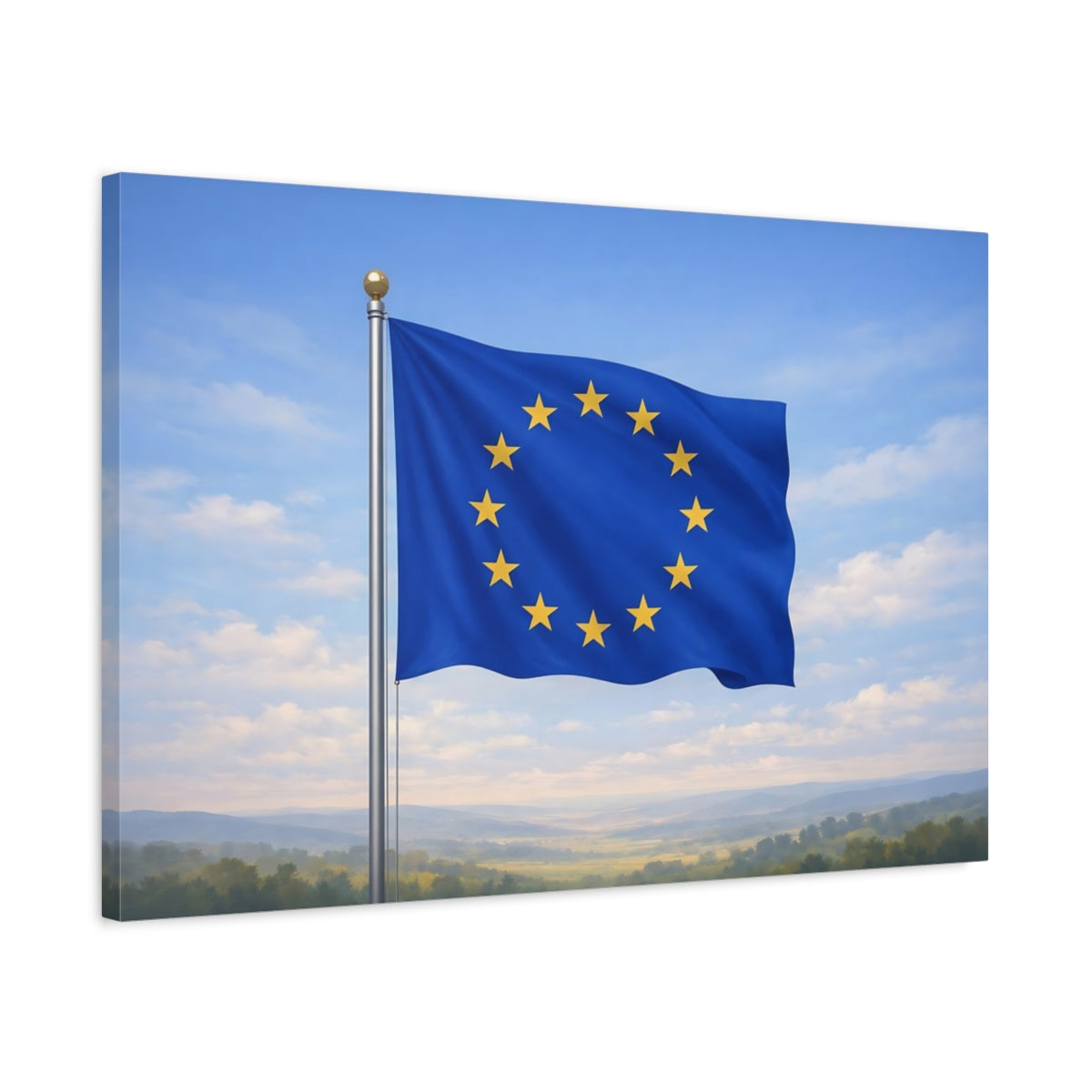 Funny European Union Flag Eu Abstract - Canvas Wall Art Print