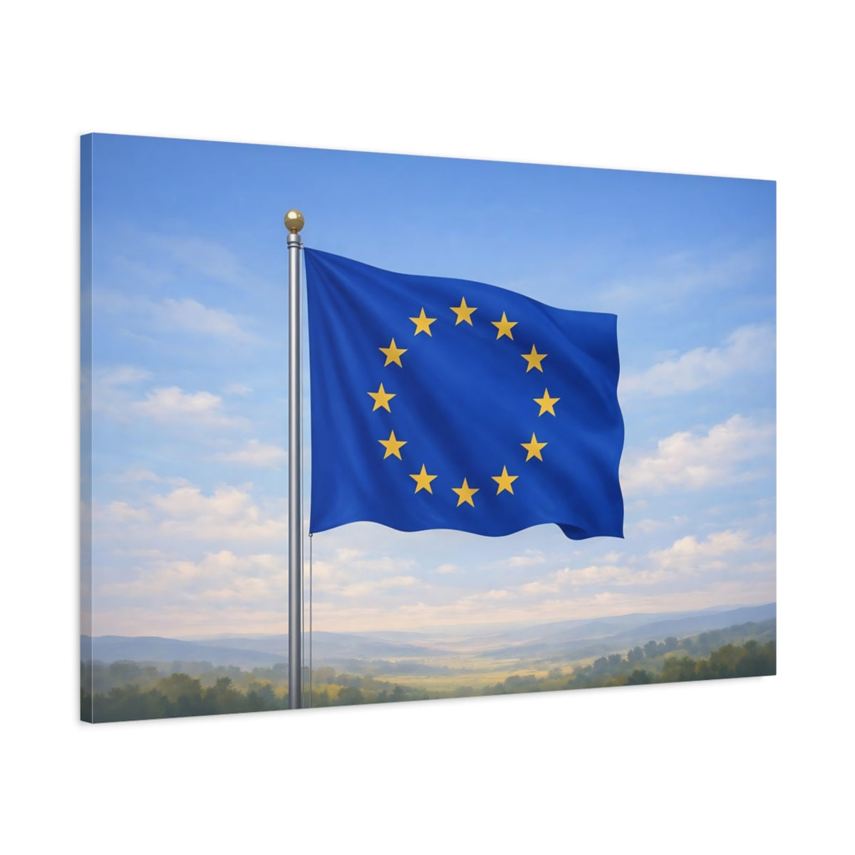 Funny European Union Flag Eu Abstract - Canvas Wall Art Print