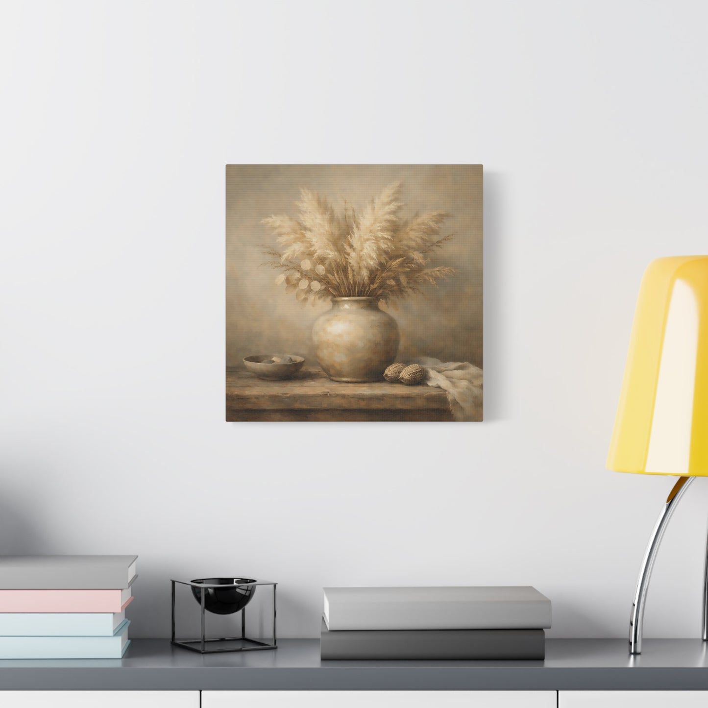 Nature Pampas Grass Brown And Beige - Canvas Wall Art Print