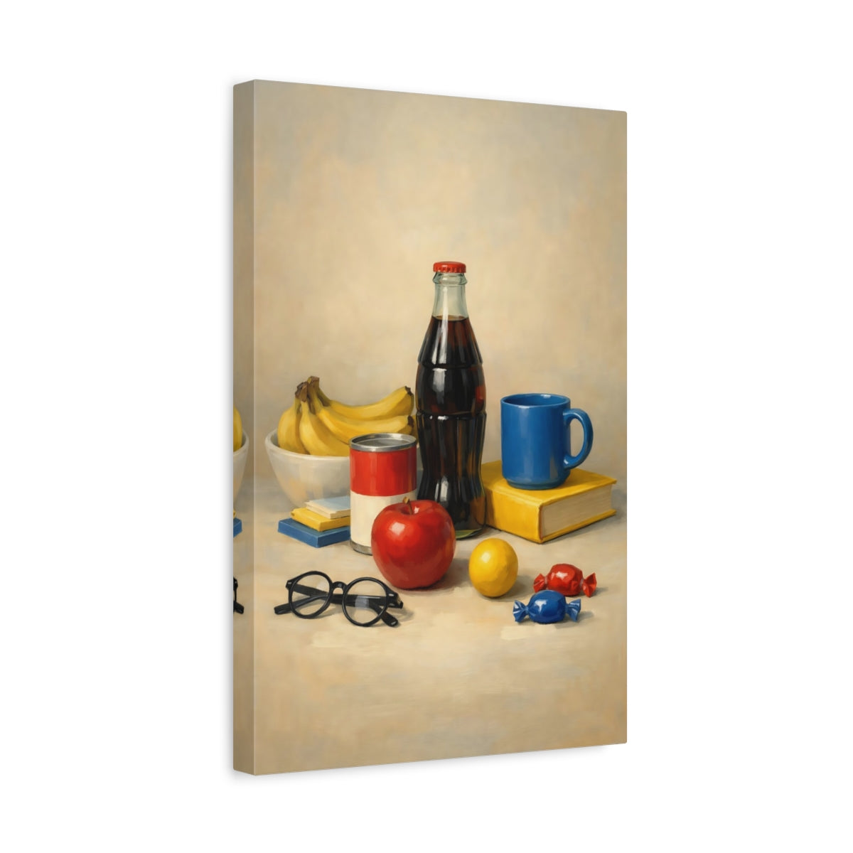 Side Mockup 4. Vintage Still Life Classic Still Life shown as stretched canvas wall art