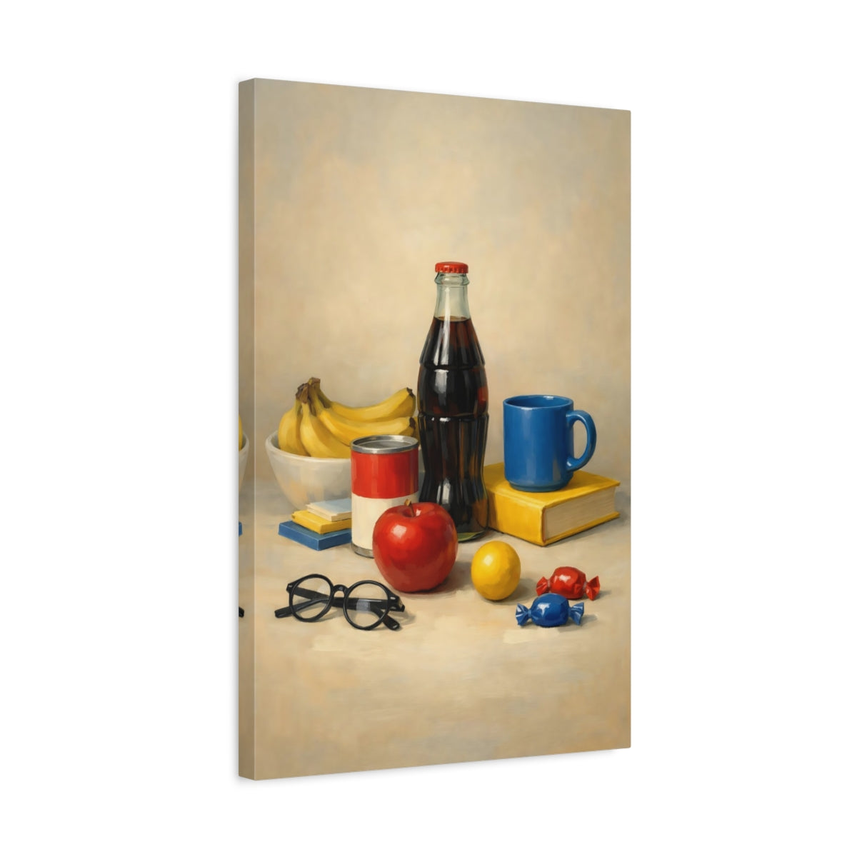 Side Mockup 3. Vintage Still Life Classic Still Life shown as stretched canvas wall art