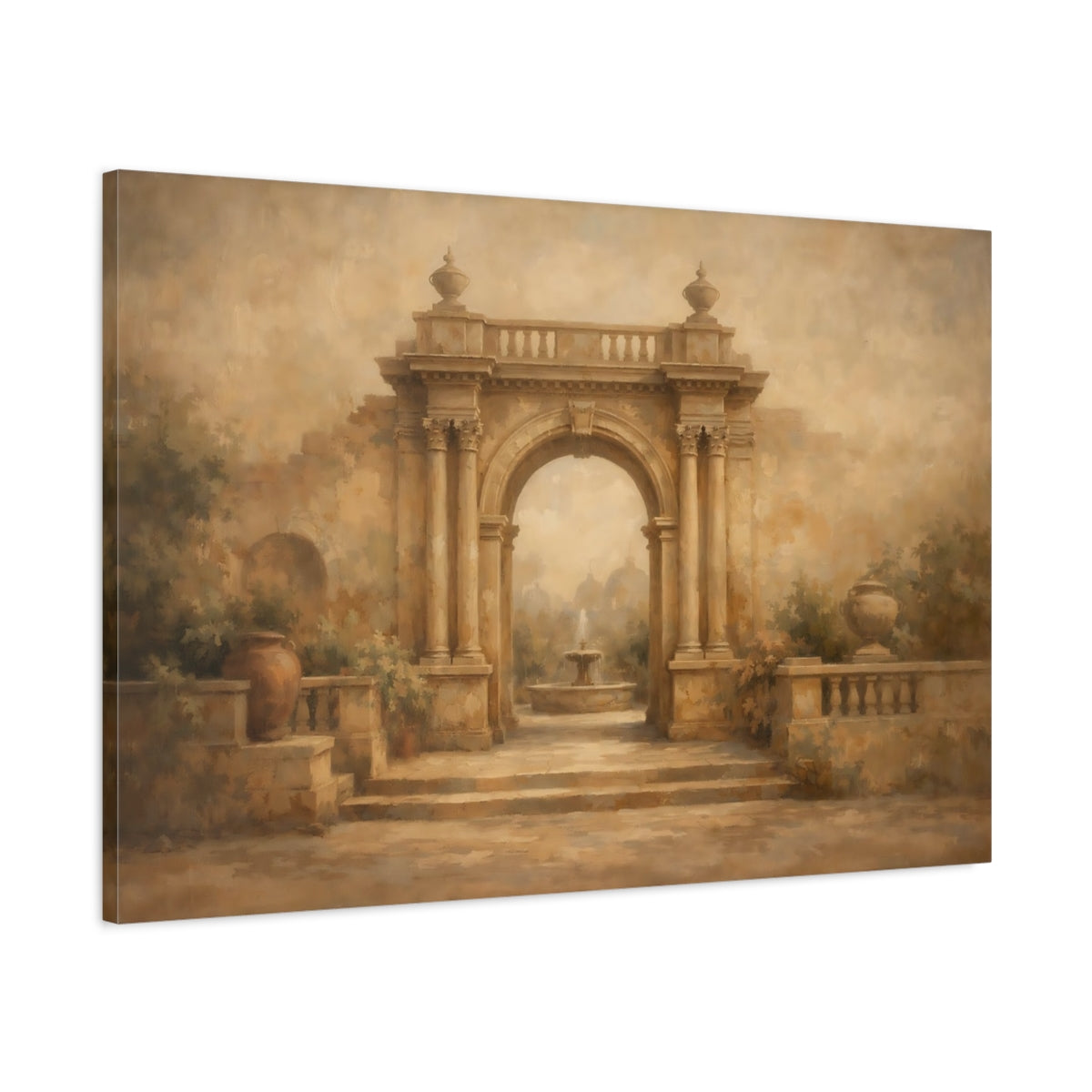 Side Mockup 1. Architectural Faded Wall Pigment Texture shown as stretched canvas wall art