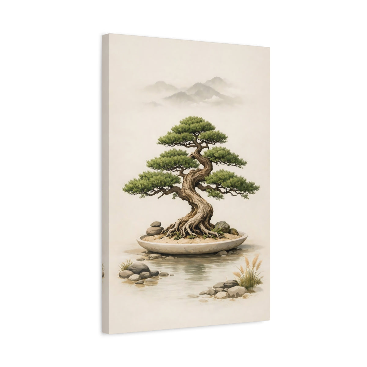 Nature Bonsai Tree Landscape - Canvas Wall Art Print