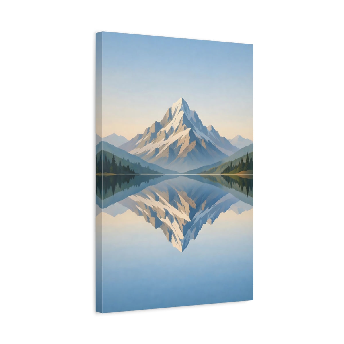 Side Mockup 3. Nature Mountain Blue Mountains shown as stretched canvas wall art