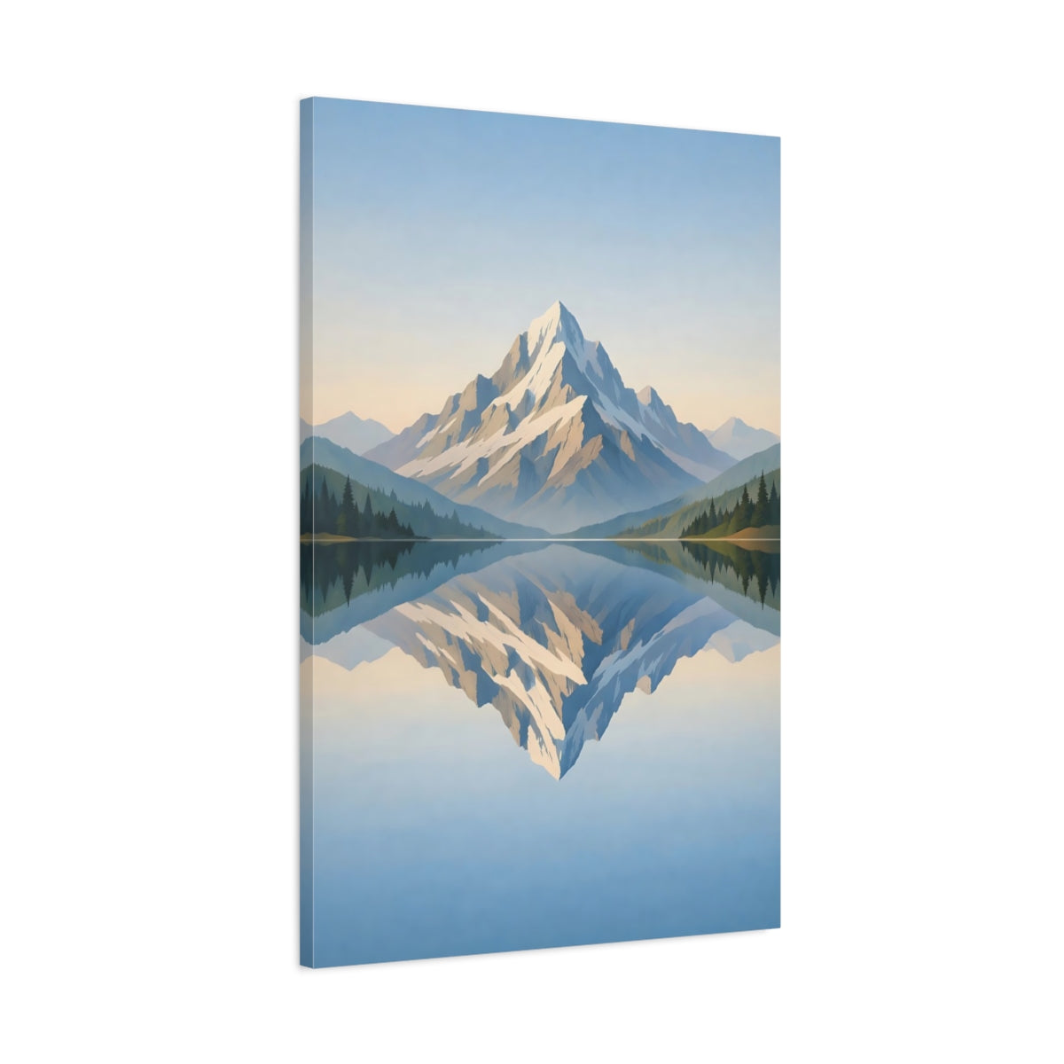 Side Mockup 1. Nature Mountain Blue Mountains shown as stretched canvas wall art