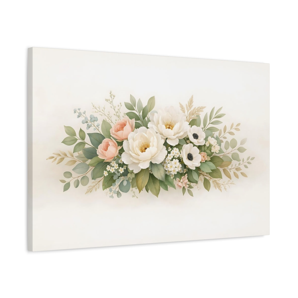 Floral Botanical Leaves Bouquet - Canvas Wall Art Print