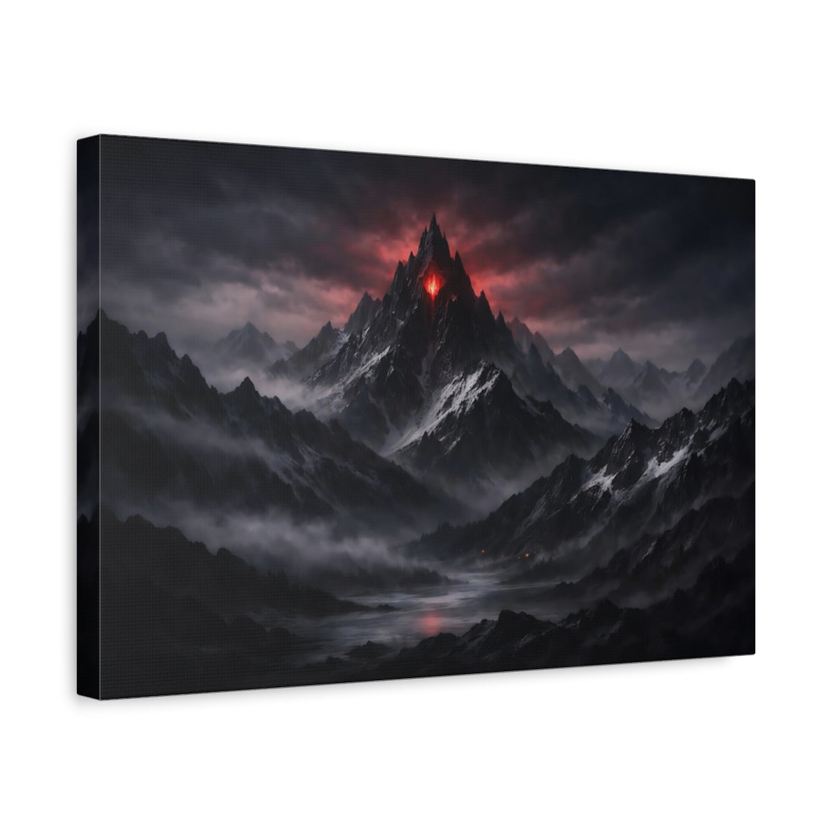 Horror Mountain Range Glowing - Canvas Wall Art Print