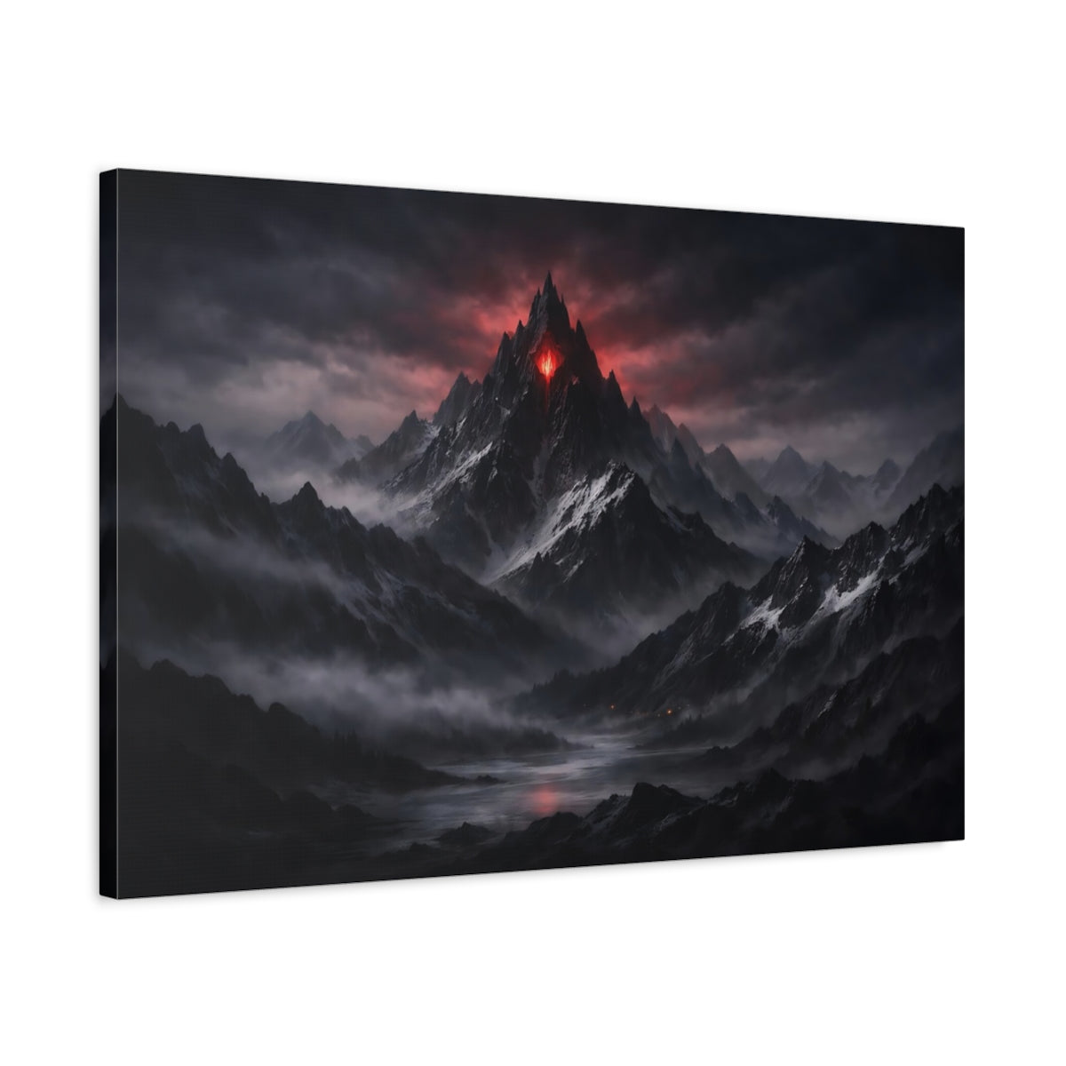 Horror Mountain Range Glowing - Canvas Wall Art Print