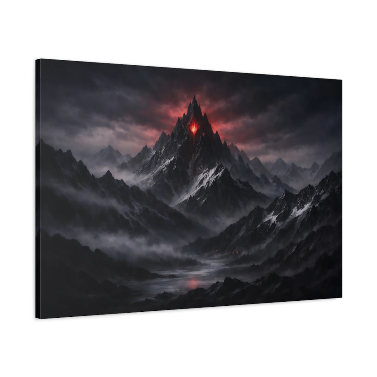 Horror Mountain Range Glowing - Canvas Wall Art Print