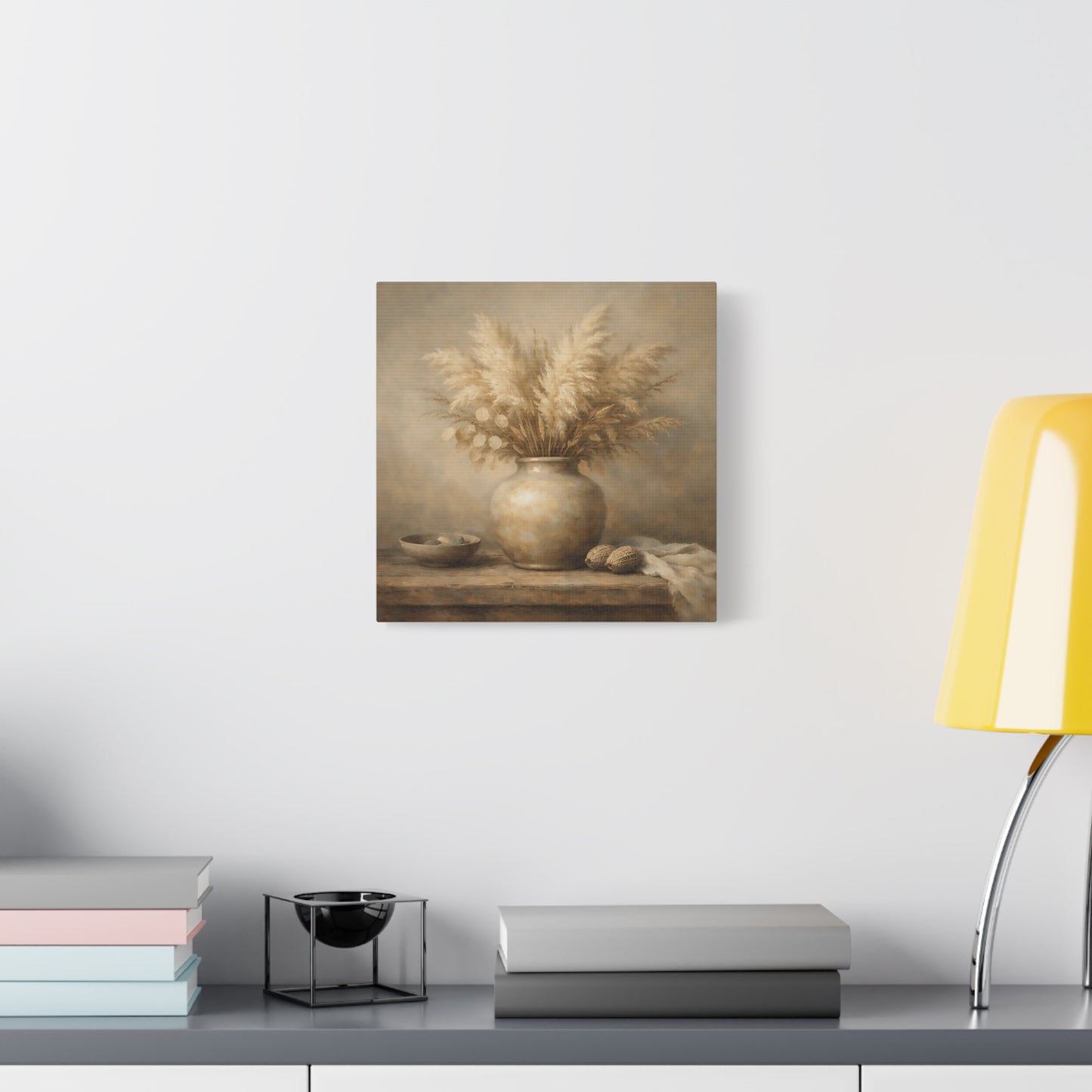 Nature Pampas Grass Brown And Beige - Canvas Wall Art Print