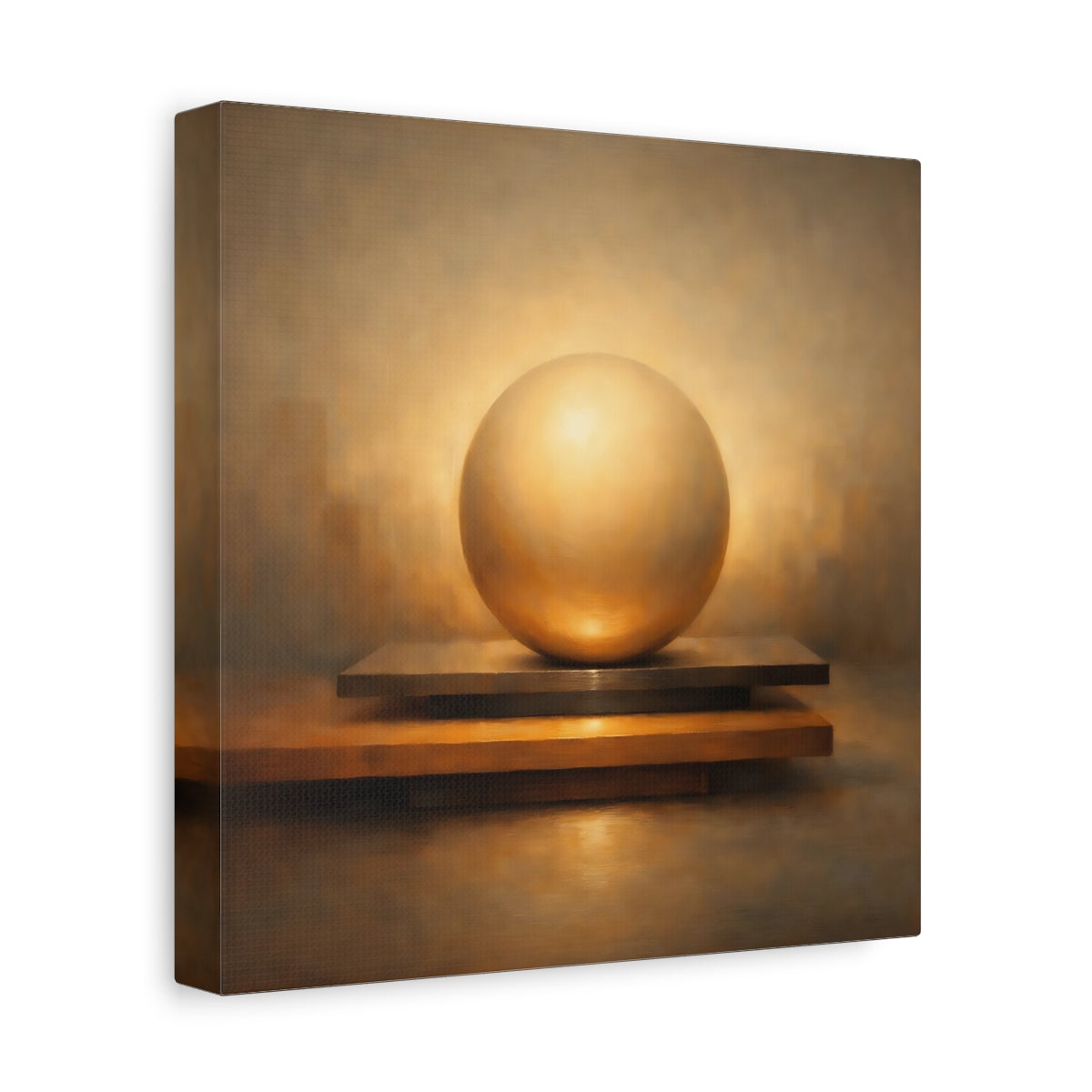 Side Mockup 9. Abstract Golden Sphere Golden Sphere Abstract shown as stretched canvas wall art