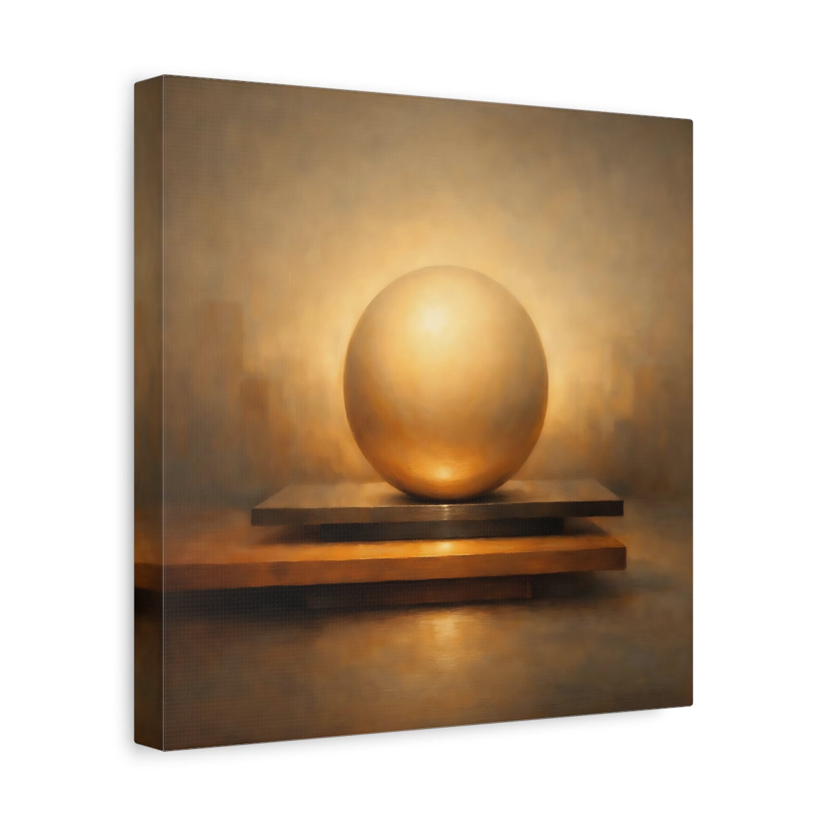 Side Mockup 8. Abstract Golden Sphere Golden Sphere Abstract shown as stretched canvas wall art