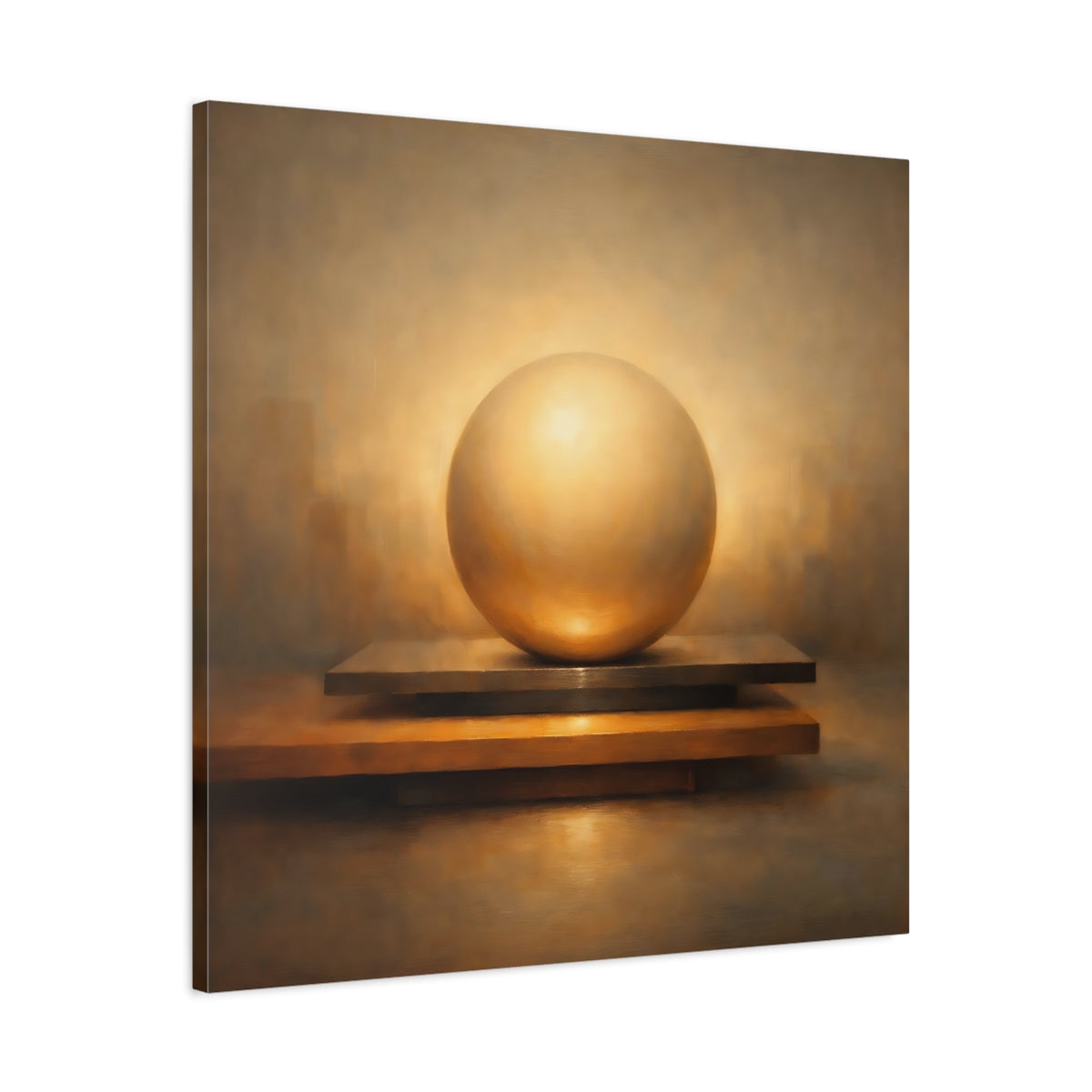 Side Mockup 3. Abstract Golden Sphere Golden Sphere Abstract shown as stretched canvas wall art