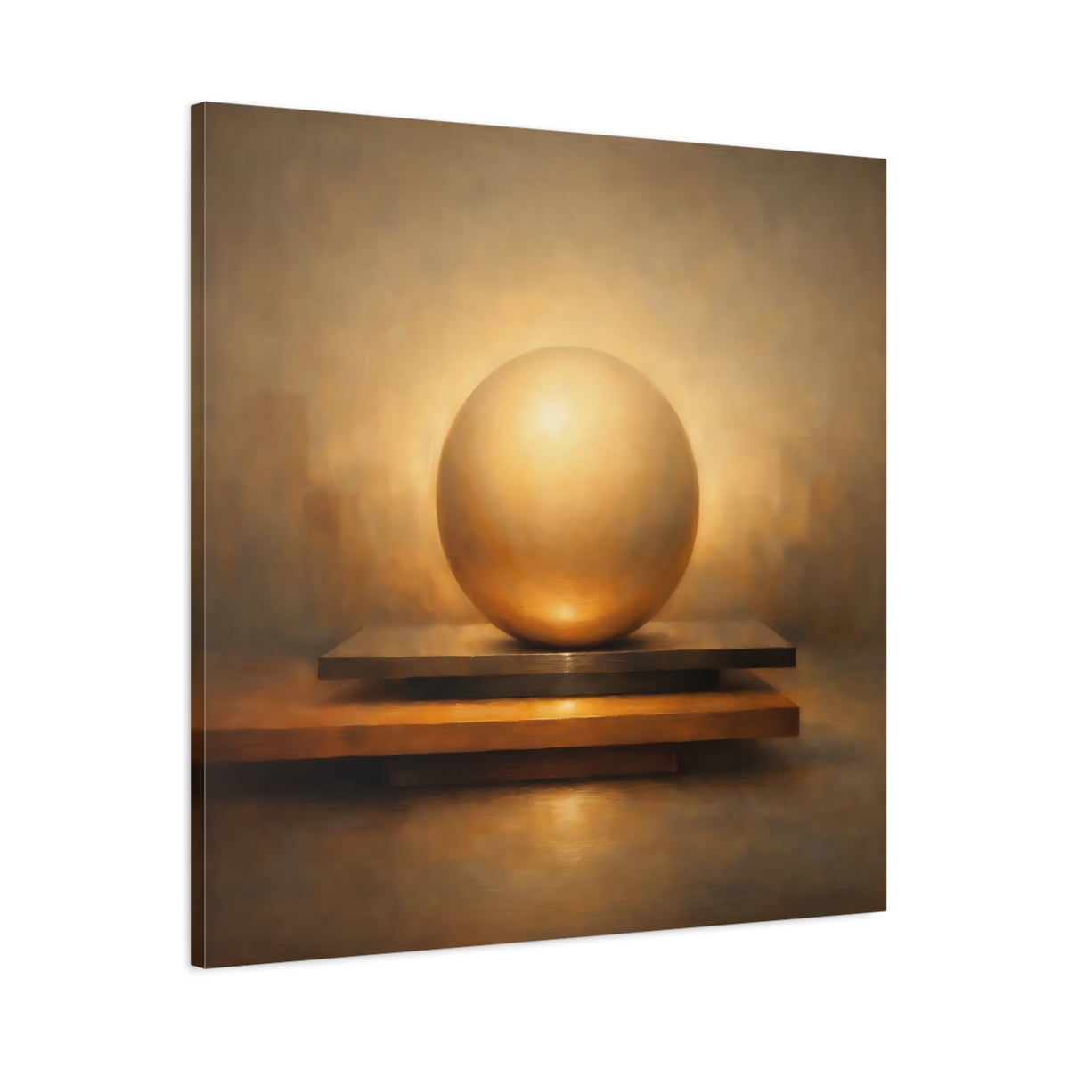 Side Mockup 2. Abstract Golden Sphere Golden Sphere Abstract shown as stretched canvas wall art